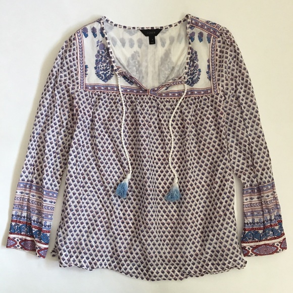 SOLD J. Crew Popover Floral Paisley Top - Picture 2 of 8